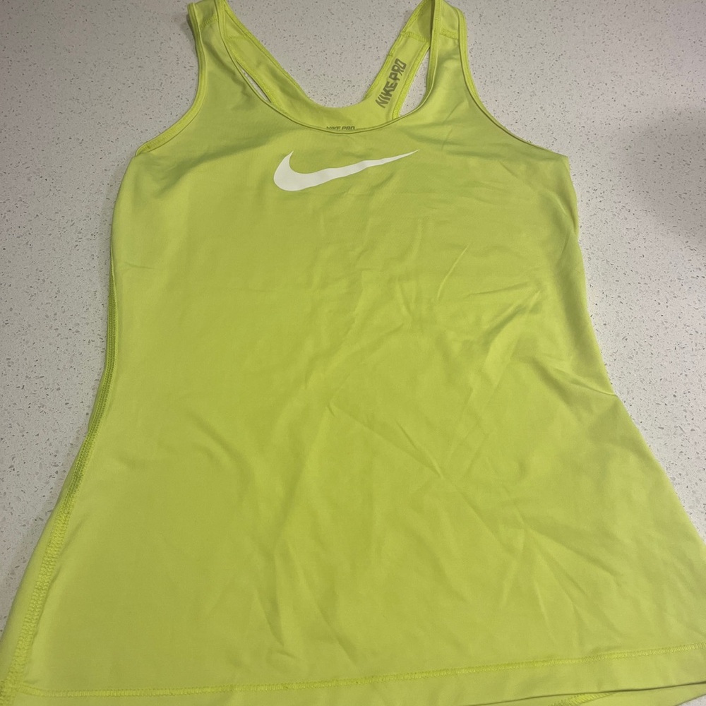 Nike Pro Neon Yellow Sleeveless Tank Top